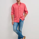 Classic Fit Leinen Rot