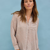 Lamina Seidenbluse Print Beige