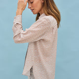 Lamina Seidenbluse Print Beige