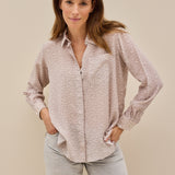 Lamina Seidenbluse Print Panna