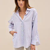 Joelle Baumwollbluse Streifen Rot/Blau