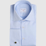 Classic Fit Twill Hellblau Doppelmanschette