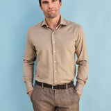 Classic Fit Herringbone Beige