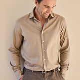 Classic Fit Herringbone Beige