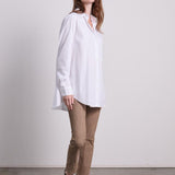 Jsa Langarm Stretchbluse Weiss