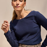 Chiara Seidenbluse Navy