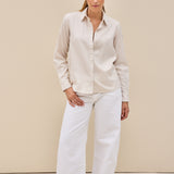 Malu Flanellbluse Creme