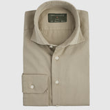 Classic Fit Gewaschen Popeline Beige