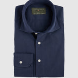 Classic Fit Gewaschen Popeline Navy