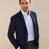 Classic Fit Karo Hellblau