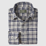 Classic Fit Flanell Grau Karo