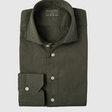 Classic Fit Gewaschen Twilll Olive