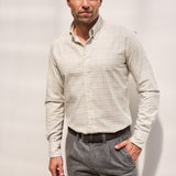 Classic Fit Flanellhemd Check Off White