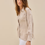 Lamina Seidenbluse Beige