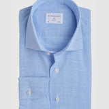 Classic Fit Chambray Feines Karo Blau