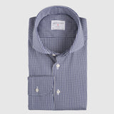 Slim Fit Stretch Mini Check Karo Navy