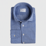 Classic Fit Piqué Hellblau