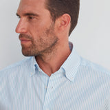 Classic Fit Streifen Hellblau mit Button Down