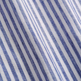Classic Fit Streifen Navy Button Down Leinenhemd