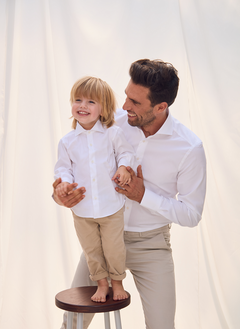Boys Shirt Luxury Stretch Weiss