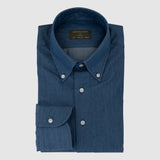 Classic Fit Jeanshemd Blau Button Down