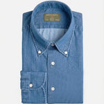 Slim Fit Jeanshemd Blau Button Down – Artigiano by Asoni