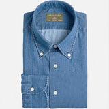 Slim Fit Jeanshemd Blau Button Down