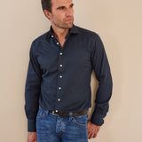 Classic Fit Gewaschen Twilll Navy