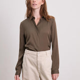 Kelly Seidenstretchbluse Braun