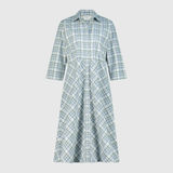 Skyla Midi Baumwollkleid Karo Grau