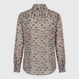 Lamina Seidenstretchbluse Check Braun