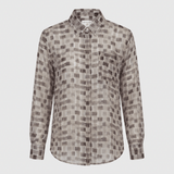 Lamina Seidenstretchbluse Check Braun