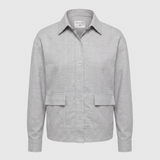 Solin Cropped Flanell Overshirt Grau