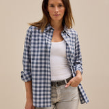 Jra Baumwollbluse Check Blau
