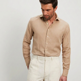 Classic Fit Leinen Beige