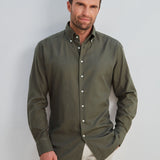 Classic Fit Oxford Olive Gewaschen Button Down