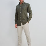 Classic Fit Oxford Gewaschen Olive