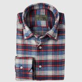 Classic Fit Flanell Blau Karo