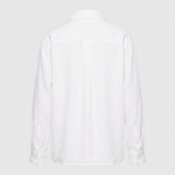 Boyfriend Bluse Weiss Leinen