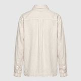Boyfriend Bluse Beige Leinen