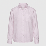 Boyfriend Bluse Lila Leinen