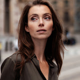 Kelly Seidenstretchbluse Braun