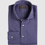 Classic Fit Blau Twill Gewaschen