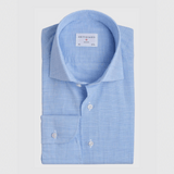 Classic Fit Chambray Feines Karo Blau