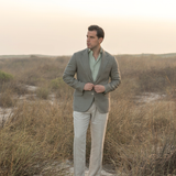 Classic Fit Khaki Leinen Gewaschen