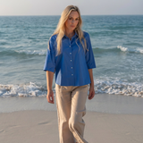 Ivy Baumwollbluse Blau