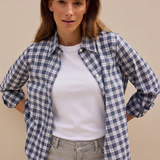 Jra Baumwollbluse Check Blau