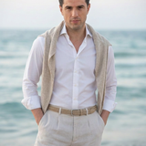 Classic Fit Streifen light beige