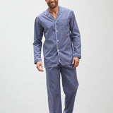 Pyjama Egyptian Cotton Navy Karo