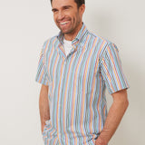 Classic Fit Multicolor Karo Button Down Kurzarm